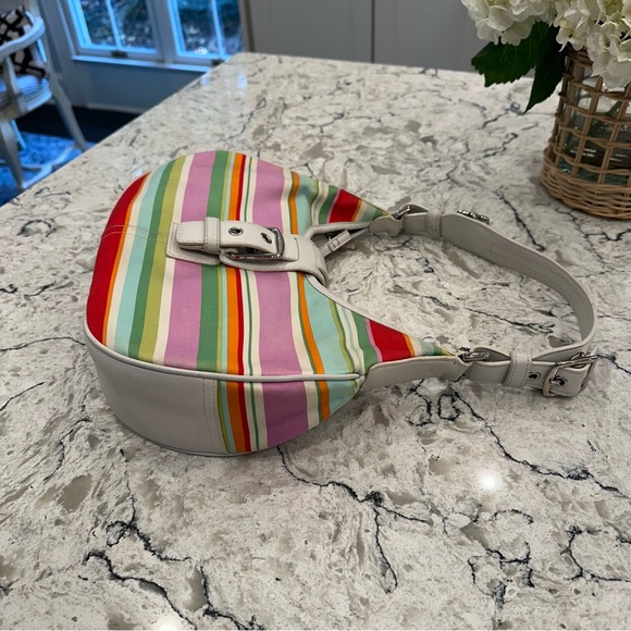 Coach Hampton Striped Crescent Hobo Bag, Style #F10702 - Picture 10 of 16